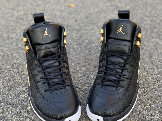 AO6068-007 Black Gold-White Retro Metallic Jordan 12 Air 'Reptile' 0821